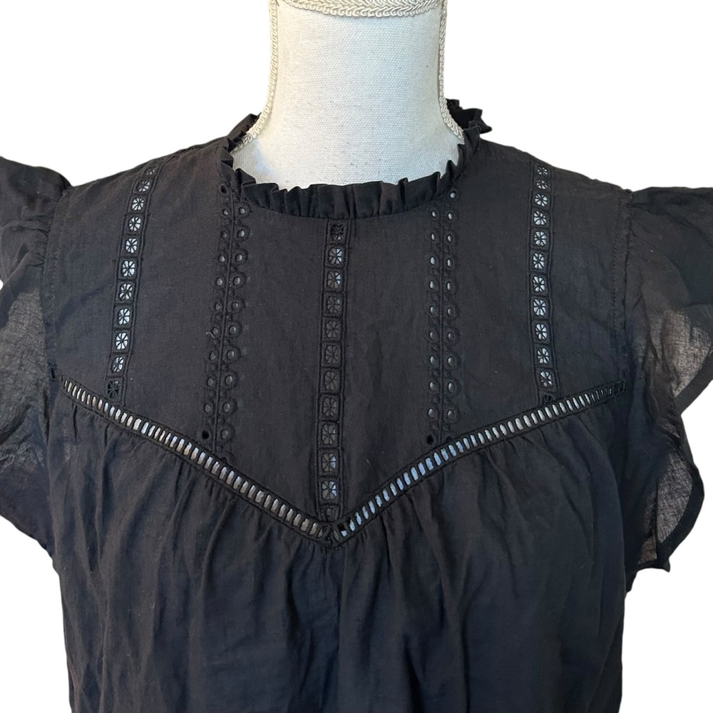 Express Black Ruffle Sleeve Blouse - Picture 2 of 7